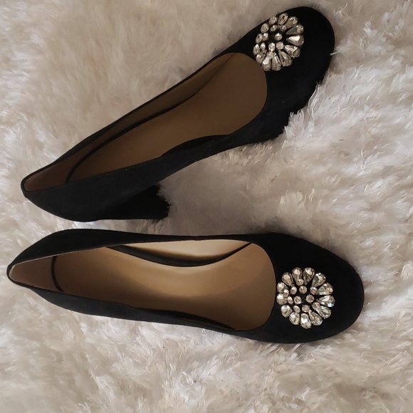 Ann Taylor Shoes - Ann Taylor black velvet pumps with Bling